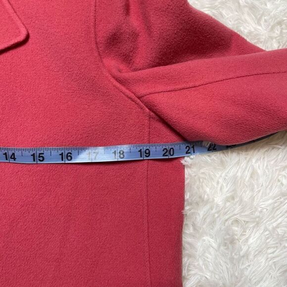 Talbots Pink Blazer Jacket Shoulder Pads Open Front Cardigan 100% Wool Size 10 - Picture 8 of 10